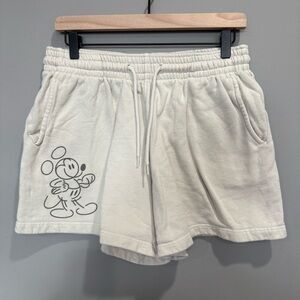 Disney Women's Cream Shorts with Mickey Mouse Graphic genuine Mousewear
